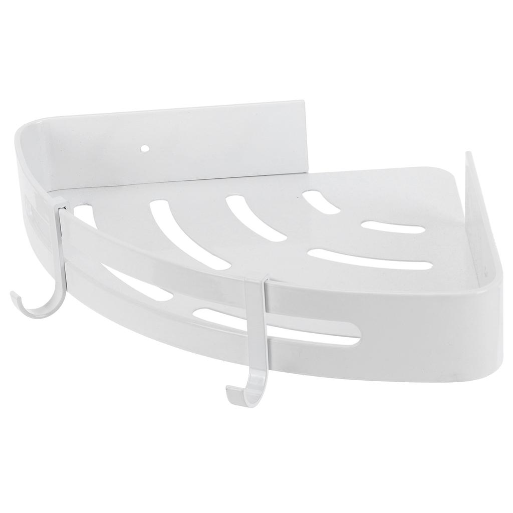 White Toilet Triangular Basket Hotel Bathroom Single Layer Aluminum Shelf for Bathroom