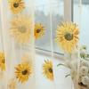 Window Drape Plant Print Roon Decor Durable Sunflower Sheer Curtain for Home