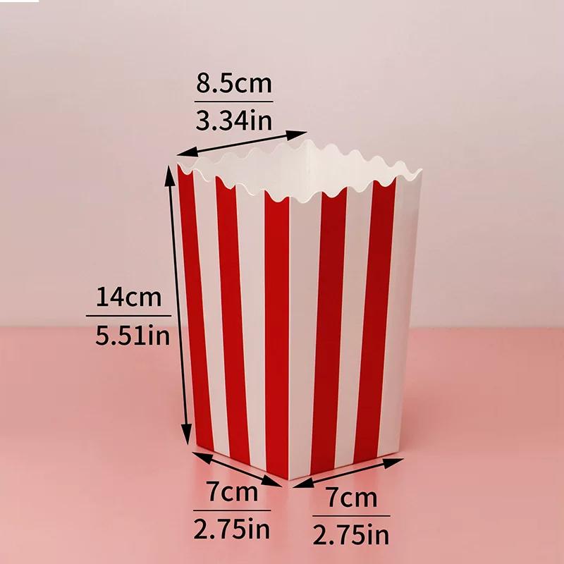 20/50pcs Popcorn Box Buckets Fries Cup Movie Night Kids Birthday Party Favors Snack Container Bag Wedding Christmas Supplies Party Decoration Props