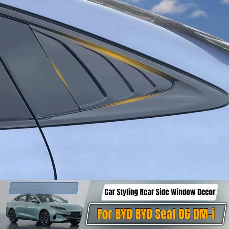 For BYD Seal 06 DM-i Car Rear Side Window Decorative Stickers Louver Triangle Trim Cover Shutter Exterior Styling Accessories