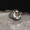 Мужское кольцо из стерлингового серебра 925 пробы с тигровым глазом и лунной звездой