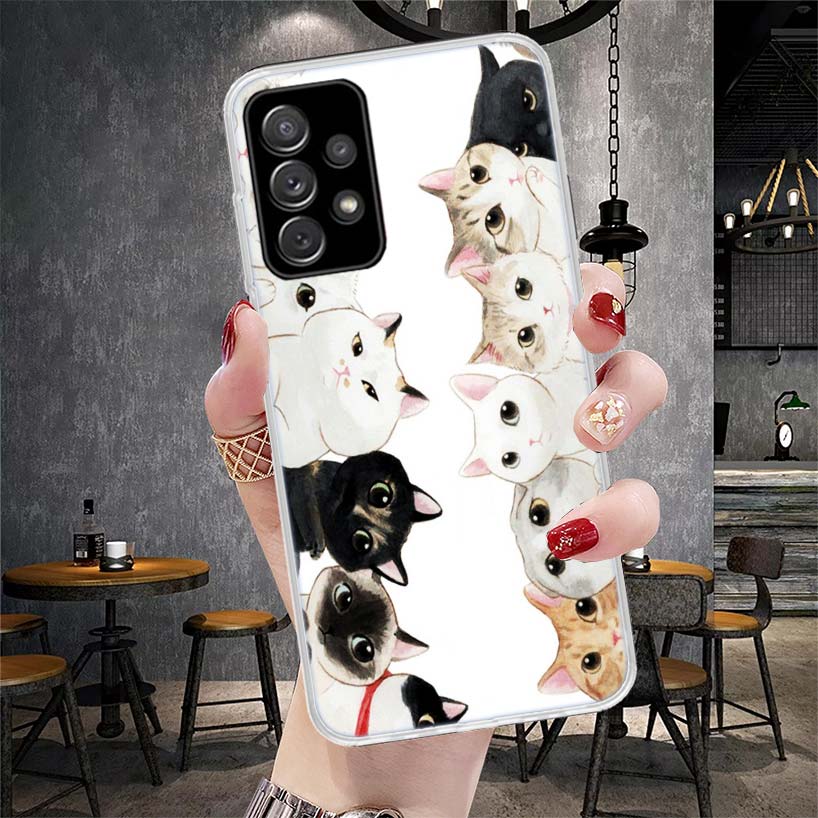 Чехол для телефона с рисунком милых котов для Samsung Galaxy A51 A52 A71 A72 A42 A32 A22 A02S A12 5G A21S A31 A41 M12 M21 M31S She