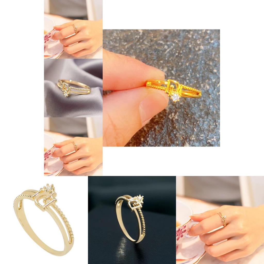 Beautifully Designed Open D-shaped Ring For Women With Brilliant Rhinestone Embellishments