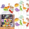 Dinosaur Cake Flags 21pcs Paper Party Decoration For Kids Birthday