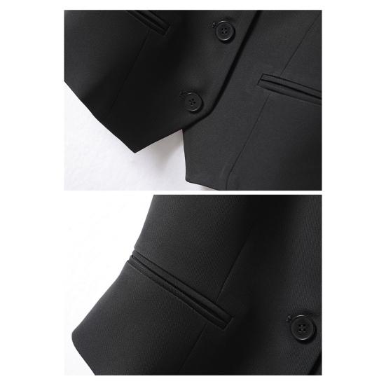 Женский жилет однобортный однотонный без рукавов с V-образным вырезом, облегающий строгий деловой кардиган в стиле ретро для офиса, свадьбы, банкета, жилет