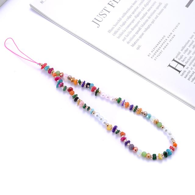 Модные женские акриловые глиняные каменные бусины, цепочка для мобильного телефона, ремешок для мобильного телефона, подвесной шнур, брелок для ключей, ювелирные изделия, настраиваемые