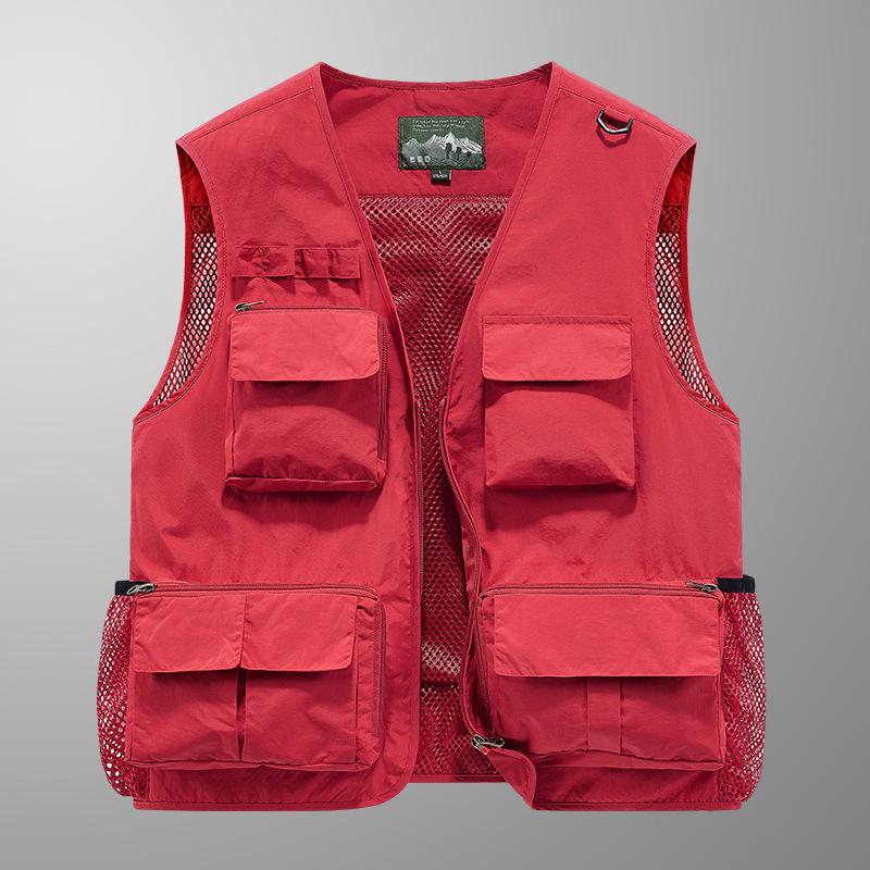 Tooling Advertising Vest Men'S Spring, Summer And Autumn Large Size MultiPocket QuickDrying Vest Fishing Vest Photography Vest Jacket