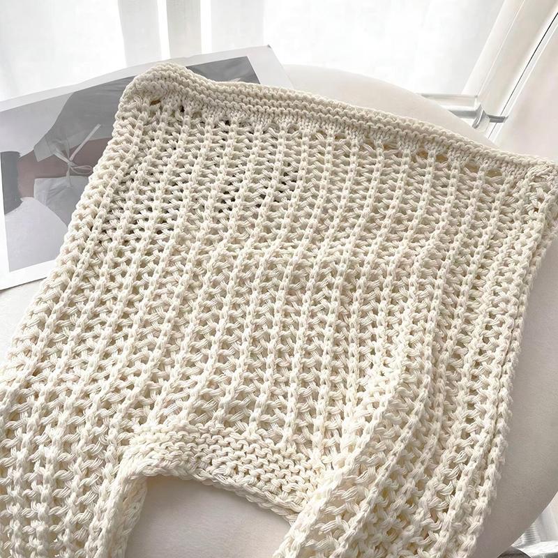 Knitted Handbags Beach Bags Lightweight Students Shoulder Casual Tote Female Style Shopping Woven Bags For Women Girls CLE