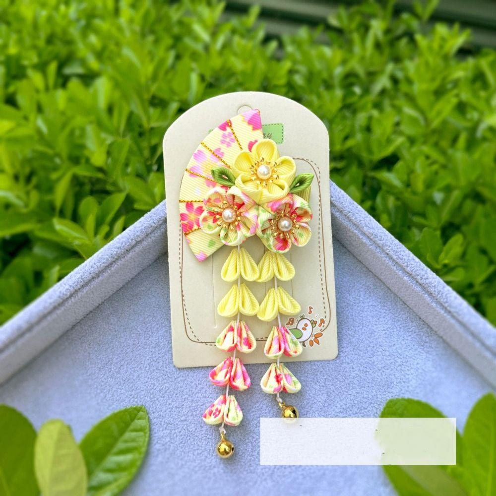 Японский стиль, японское кимоно, головной убор, заколка с цветочной кисточкой, милые аксессуары для волос