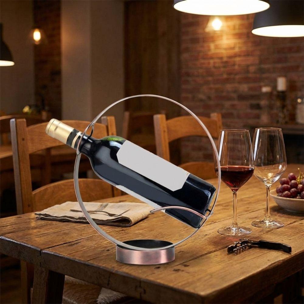 Gold Red Wine Rack Single Wine Bottle Rack Modern Iron Round Wine Rack Restaurant