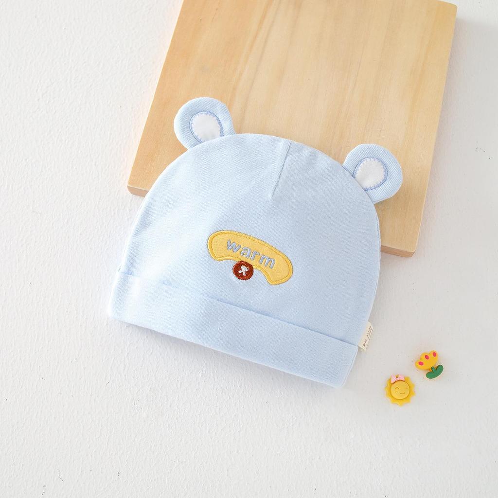 Pure Cotton Double Layer Newborn Hat for 0-3 Months, Suitable for Autumn/Winter