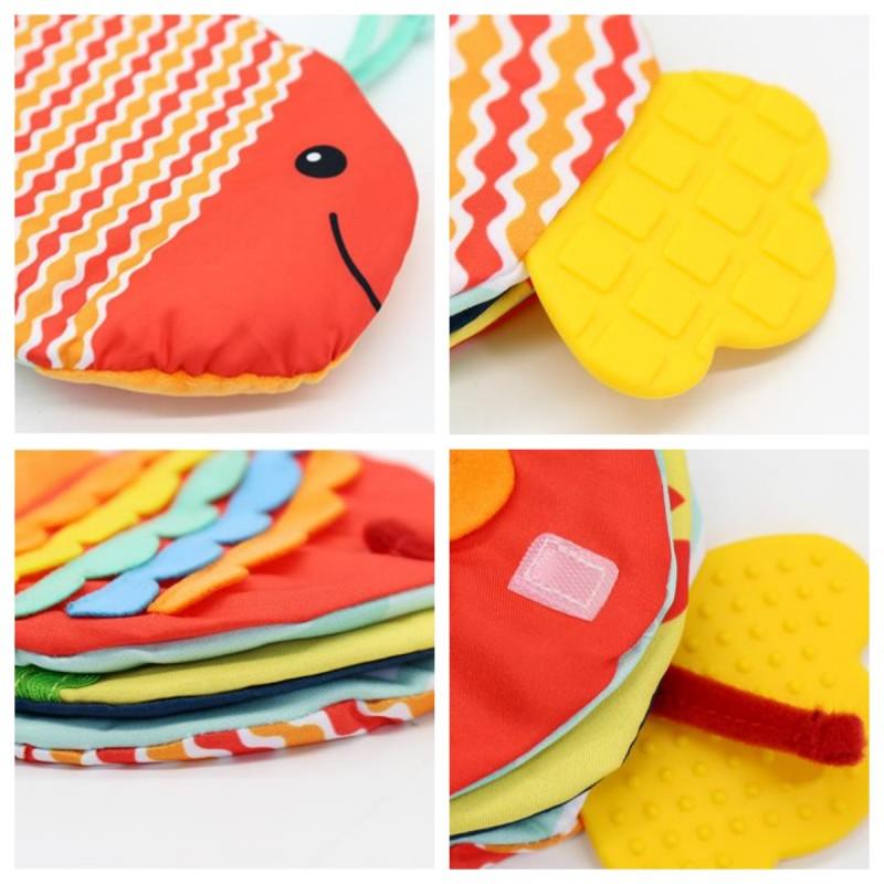 Взаимодействие родителей и детей Игрушки для колясок Творческая маленькая рыбка Тканевая книга Развивающие игрушки Игрушки для раннего развития Подарок для ребенка