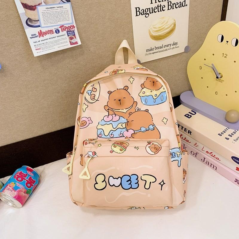 Print Lovely Animal Preschool Backpack For Children Soft Nylon Style Cute