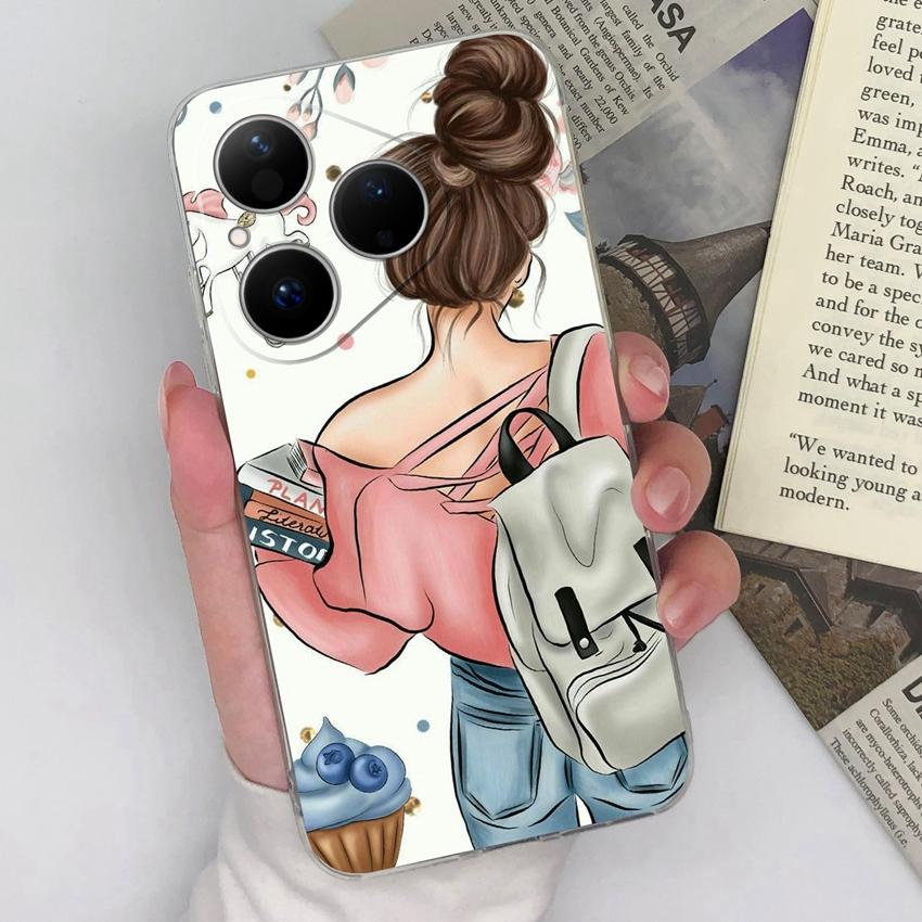 For Huawei Honor Magic5 400 Pura 80 Pro Ultra Phone Cover Beautiful Girls Patterns Transparent Slim Silicone Anti Fall Housing For Huawei Bumper Shell