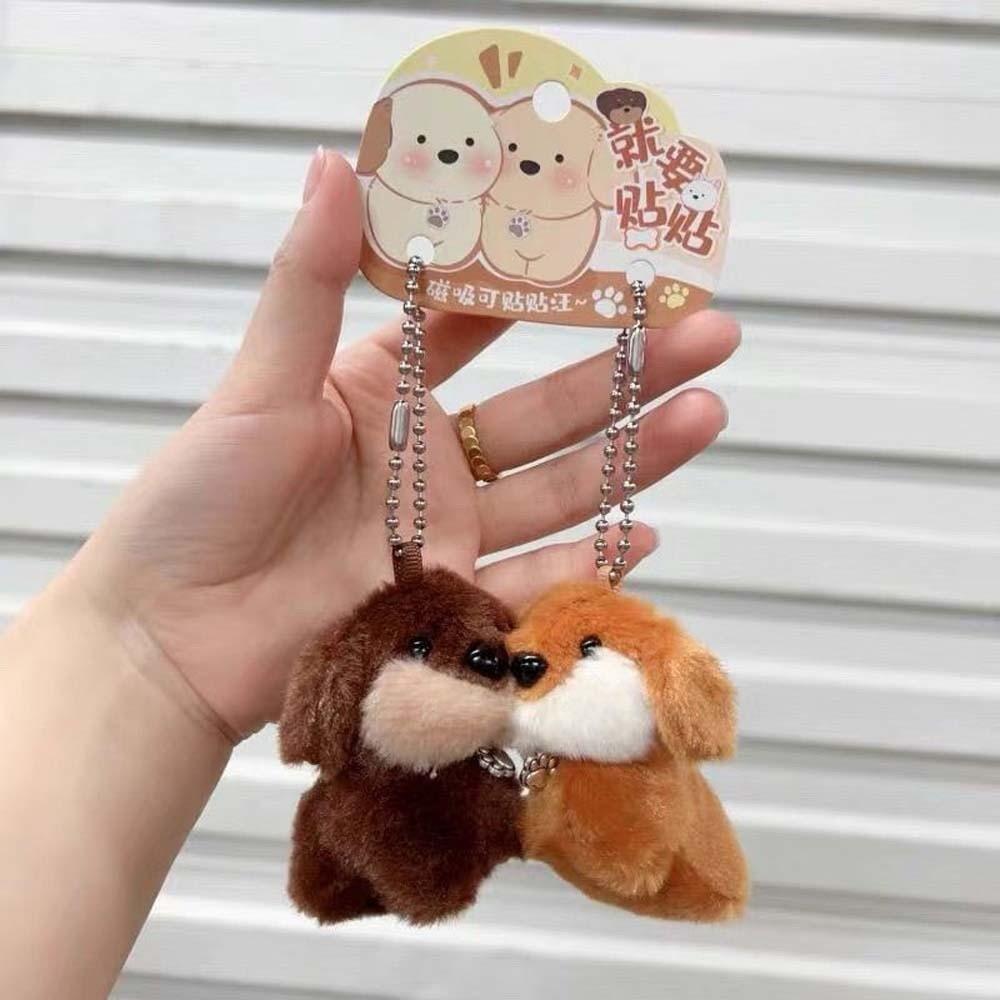 2pcs/set Sheep Plush Animal Key Buckle Magnetic Cartoon Couple Pendants Cat Dog Bag Charm Party