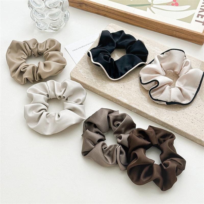 Французские атласные большие петли для волос корейская шелковая эластичная резинка для волос резинки для волос женские повязки на голову аксессуары для волос