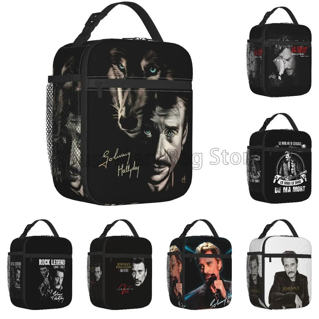 Изолированная сумка-ланчбокс Johnny Hallyday, многоразовая, портативная, водонепроницаемая, термосумка-ланчбокс, сумка-тоут Oxford Bento для работы, пикника