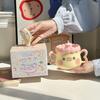 Милая керамическая кружка-свинка с крышкой, подарок на день рождения для девочки, для девушки, премиальный, сувенирный, в подарочной коробке