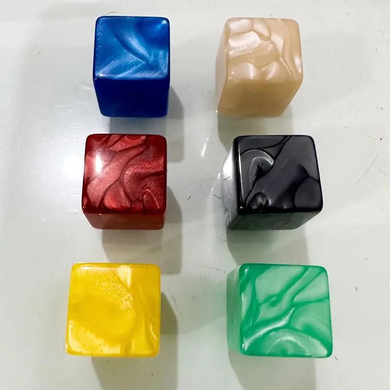 16 Mm 10 Pcs/set 6 Sided Pearl Pattern Blank Dice Funny Puzzle DIY Game