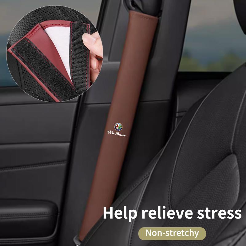 Car Seatbelt Shoulder Cover Seat Belt Guard Pad Protection For Alfa Romeo S Giulietta GT 159 147 156 Mito Brera Giulia F1 Stelvio