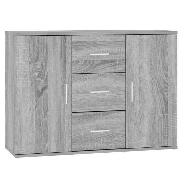 VidaXL Buffet Sonoma gris 91x29,5x65 cm Bois d'ingénierie 823348