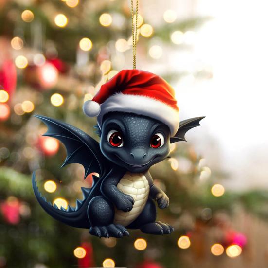 Подвеска Yousheng Christmas Dragon, мультяшный дракон, акриловое подвесное украшение, прочное для праздничного украшения елки