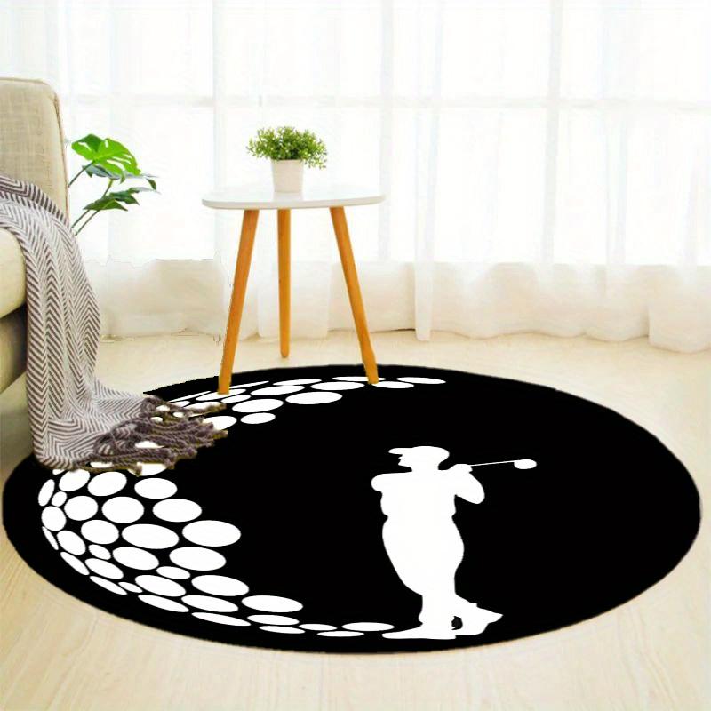 S Golf Round Rug Nonslip Area Rug Office Chair Mat Carpet For Living Room Bedroom Home Decor