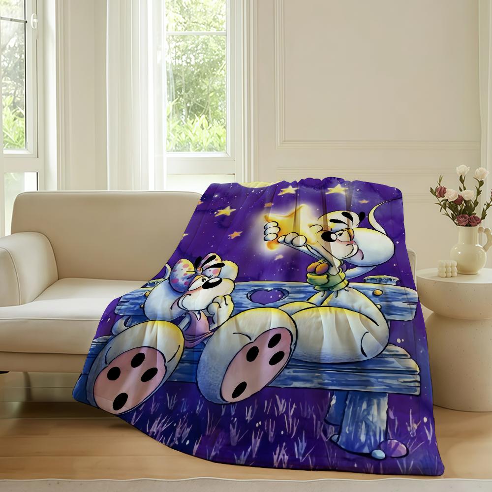 Cartoon D-Diddl-S Cute Blanket Warm Soft Suitable For Bedroom Sofa Bed Living Room Office Travel Camping Gifts