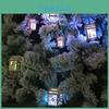 Светодиодный свет Деревянный домик Очаровательные подвесные украшения на рождественскую елку для праздничного декора