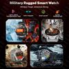 Новые мужские военные спортивные смарт-часы для активного отдыха 1000 мАч, водонепроницаемость 5 ATM, светодиодный фонарик, измерение пульса, фитнес-смарт-часы