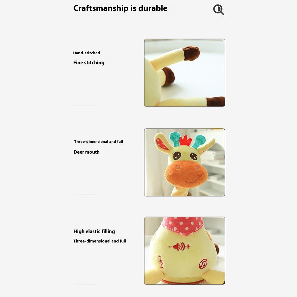 Мягкие плюшевые игрушки-жирафы повторяют то, что вы говорите, милый качающийся плюшевый жираф, танцующее животное, детская игрушка для младенцев от 6 до 12 месяцев