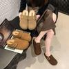 New Retro Bag Head Half Slippers Female Version Lazy Drag Boken Platform Casual 2025 Autumn Slippers Outside Wear No