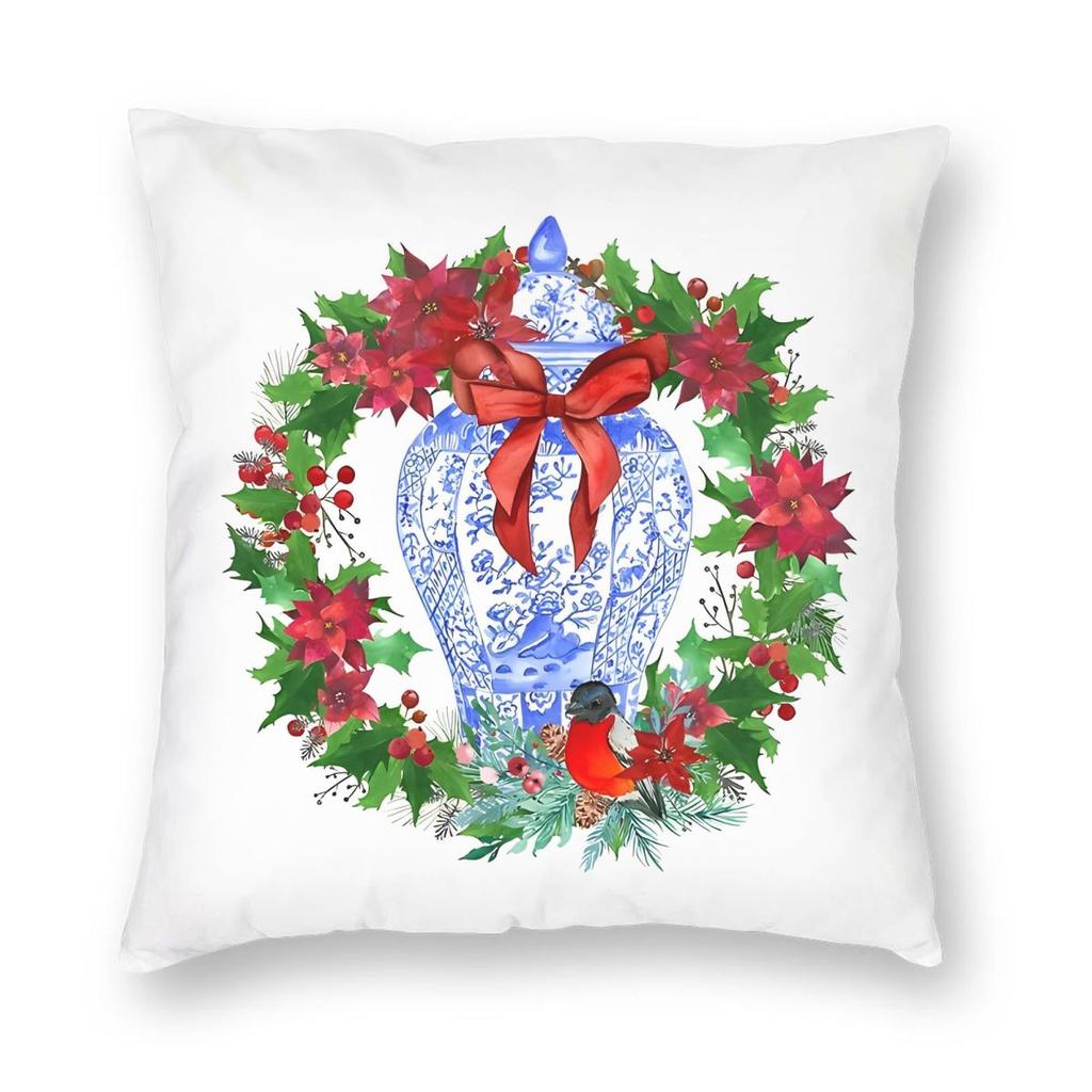 Red Car With Christmas Tree On Roof Pillowcase Printing Fabric Cushion Cover Gift Throw Pillow Case Cover Home Wholesale cm