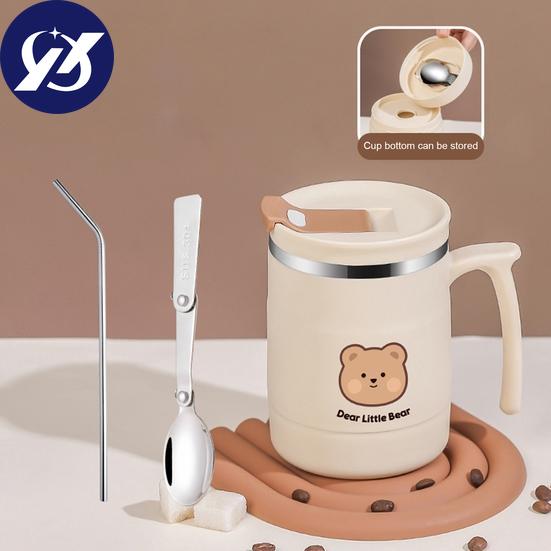 Чашка для воды Yousheng, 500 мл, большая емкость, хорошая герметичность, теплоизоляция, нержавеющая сталь, высокопигментированная изоляционная кофейная кружка, ежедневное использование