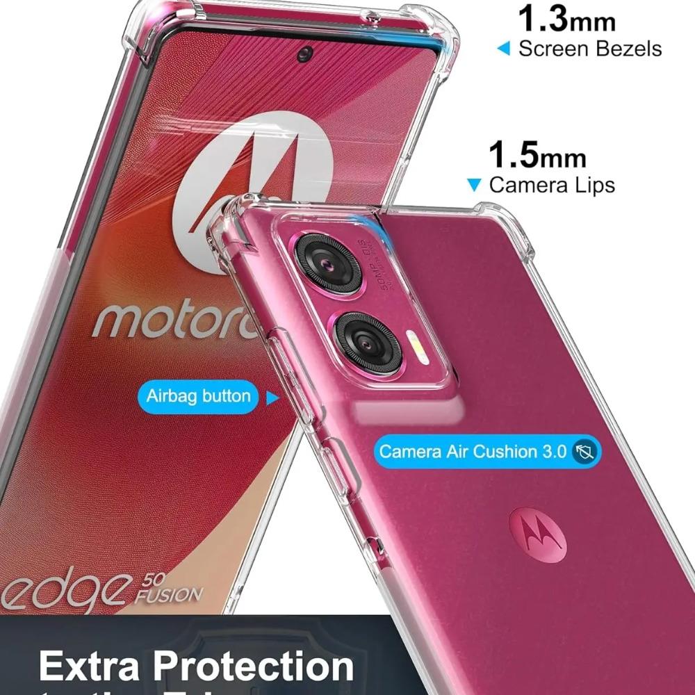 Для Moto Edge 50 Fusion 50ultra Магнитный кольцевой держатель Мягкий чехол с подушкой безопасности для Motorola Moto Edge50 Fusion 50pro X50 Ultra Противоударный Прозрачный силиконовый чехол