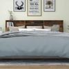 Headboard with Shelves Smoked Oak 220 x 19 x 103.5 cm