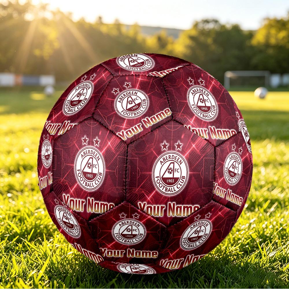 Personalized Size 5 Football Aberdeen FC Pattern Outdoor Game Sports Ball Gift