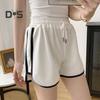 Anti Pilling Ladies Pants Elastic Waist Stylish Wide Leg Summer Shorts