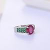 Beautiful Precious Natural Rubies Paired with Green Emerald Rings Luxury Weddings & Anniversaries Gift for Women