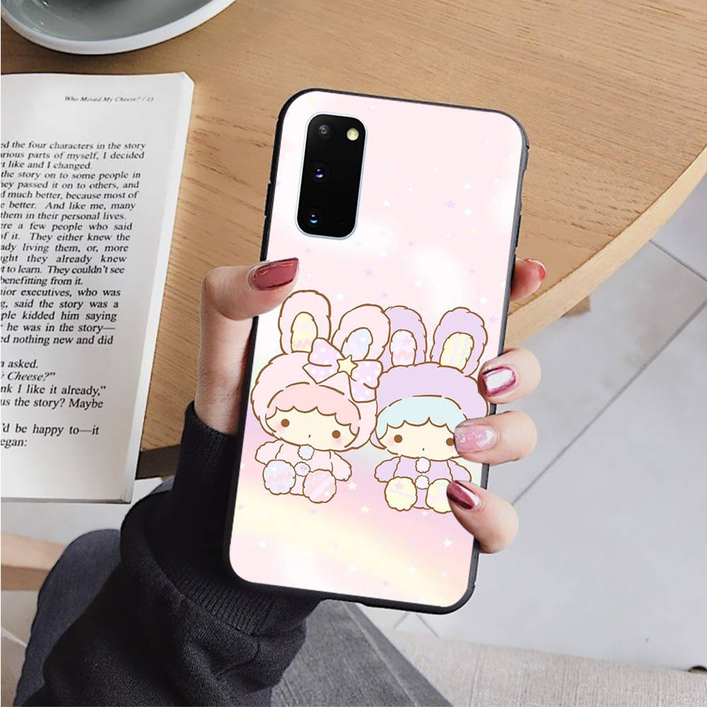 AH49 Little Twin Stars черный чехол для Samsung Note 20 Lite S24 Ultra S23 S22 A05 A06 A11 A71 A15 A16 A13 A24 A25 A33 A52 A53 M55 M35 Sofe Cover