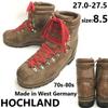 HOCHLAND Тяжелые кожаные горные треккинговые ботинки Коричневые Размер 8.5 (27.027.5см) Западная Германия 70-е80-е(ИСПОЛЬЗОВАЛ)