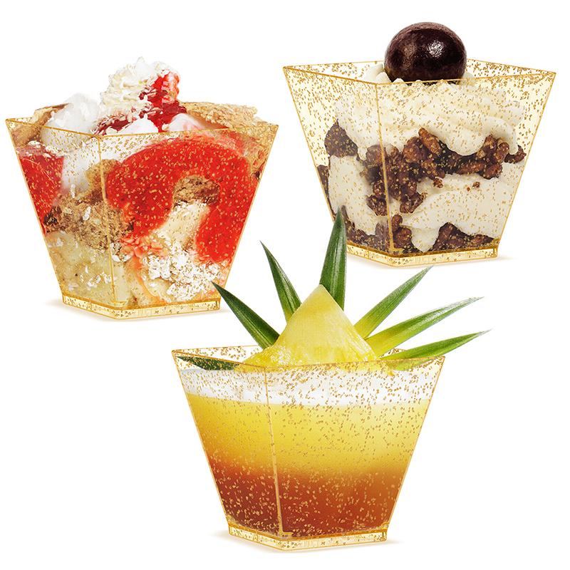 10 шт. Пластиковые стаканчики для десерта трапециевидной формы одноразовые контейнеры для торта и десерта