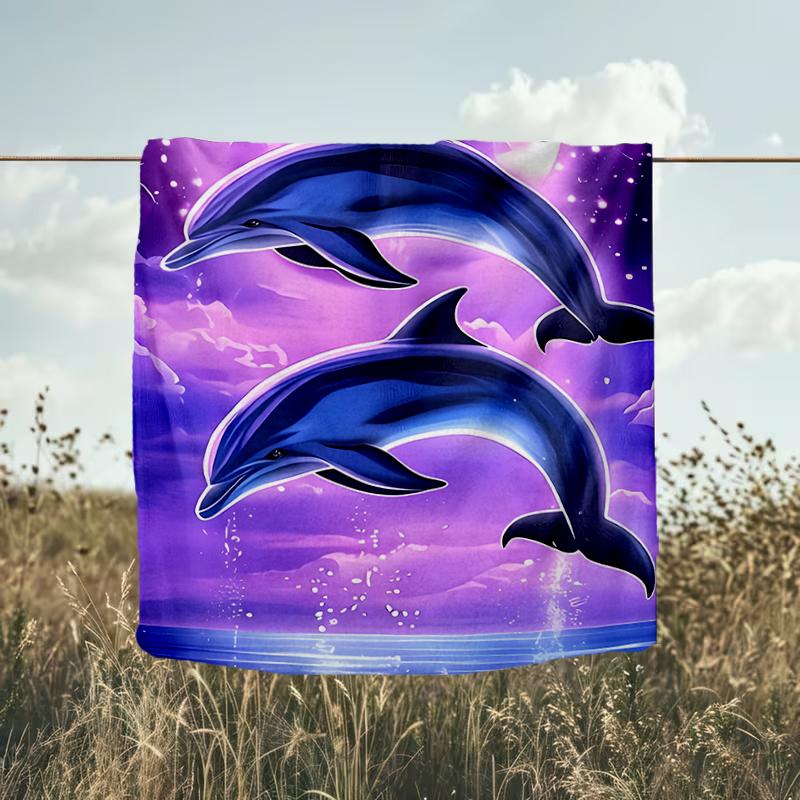 1PC Custom Name Dolphins Moonlight outdooor Flannel blankets Throw Blanket All-Season Throw Gift Bedspread for Couch, Bed, Camping Holiday Birthda