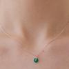 OR D`OR Natural Jade Pendant Necklace (925 Silver)