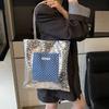 Commuter To Work Sequined Portable Tote Bag Women's New Fashionable Simple Large-capacity Shoulder Bag