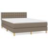3140941 vidaXL Divan Bed with Mattress Taupe 140x200 Cm Fabric
