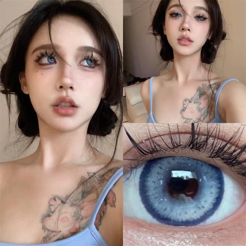 Mill Creek Color Contact Lenses with Grade Cosmetics Korean Beauty 14.5MM 0 Power Natural Color Diopter Eye 2pcs Annual Use Myopia Contact Lenses