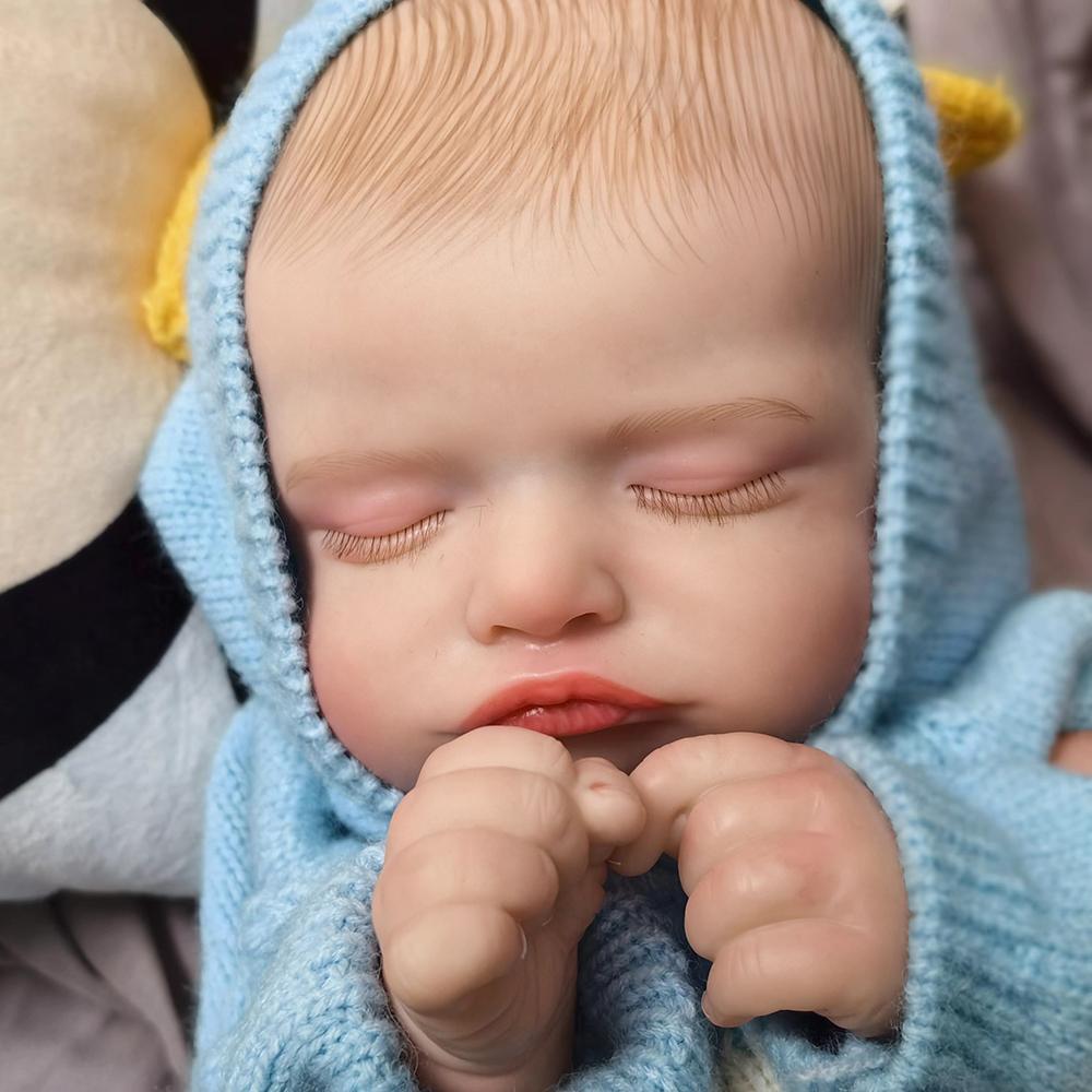 Realistic 3D Painted Skin Reborn Baby Dolls Cloth Body 46 Cm Close Eyes Bebe Reborn Doll Looks Like Sleeping Fashion Gift Toy