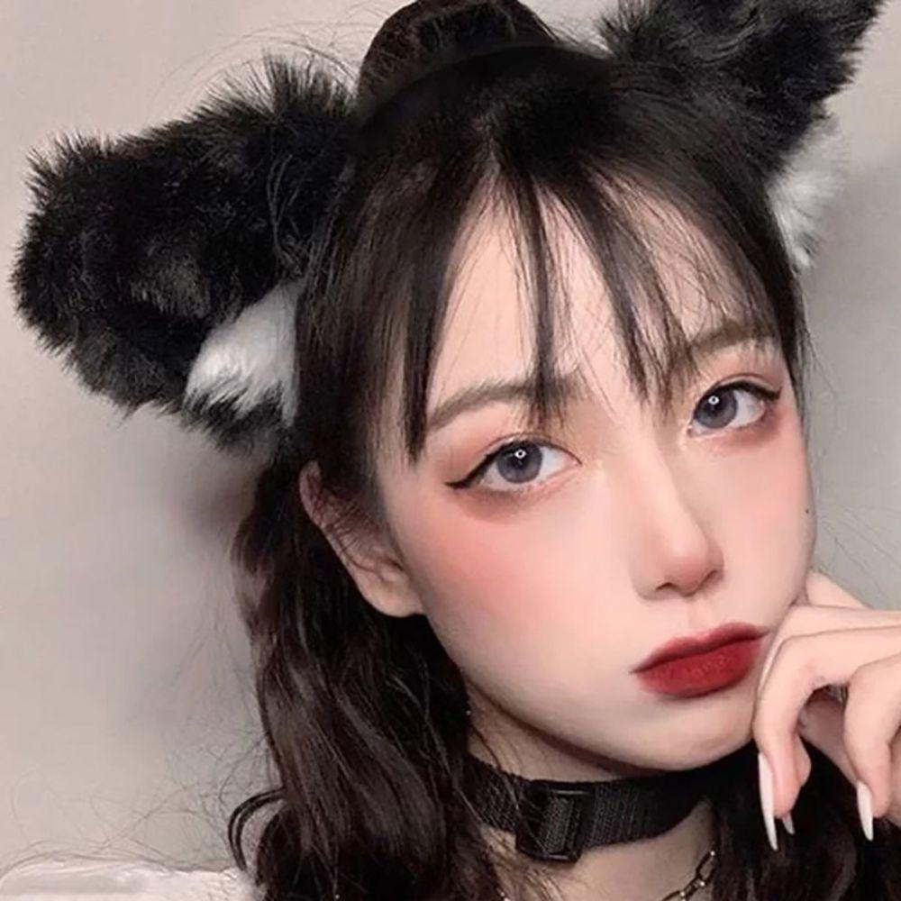 Face Plush Cartoon Girl Korean Style Head Hoop Cat Ear Headband Women Hair Band Hair Accessories