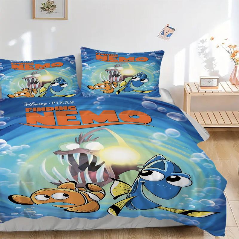 Nemo Adventure Print 3Pcs Bedding Setduvet Cover With 2 Bedropillowcase Home Birthday Gift